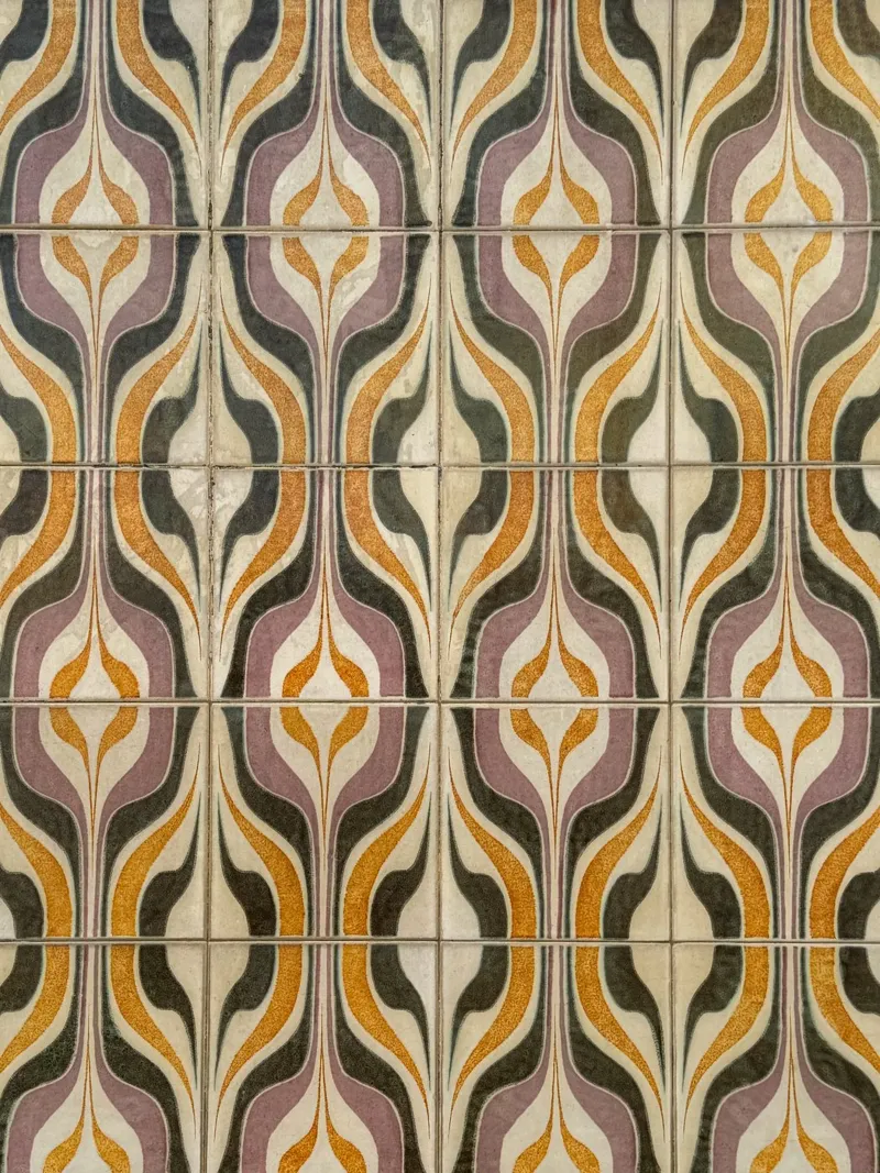 Retro Geometric Tile Pattern pannello forex da byrieneke