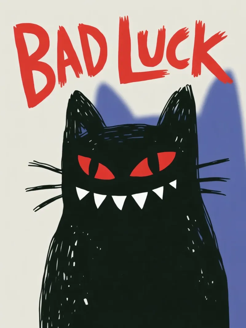 Bad Luck Cat - Umorismo nero e stile grafico pellicola backlit da Plain Thoughts