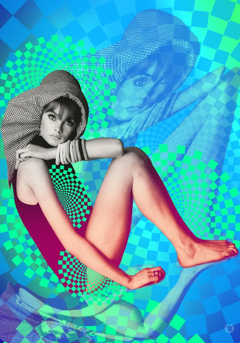 Supermodel Jean Shrimpton poster con telaio in plastica da DesmondBates