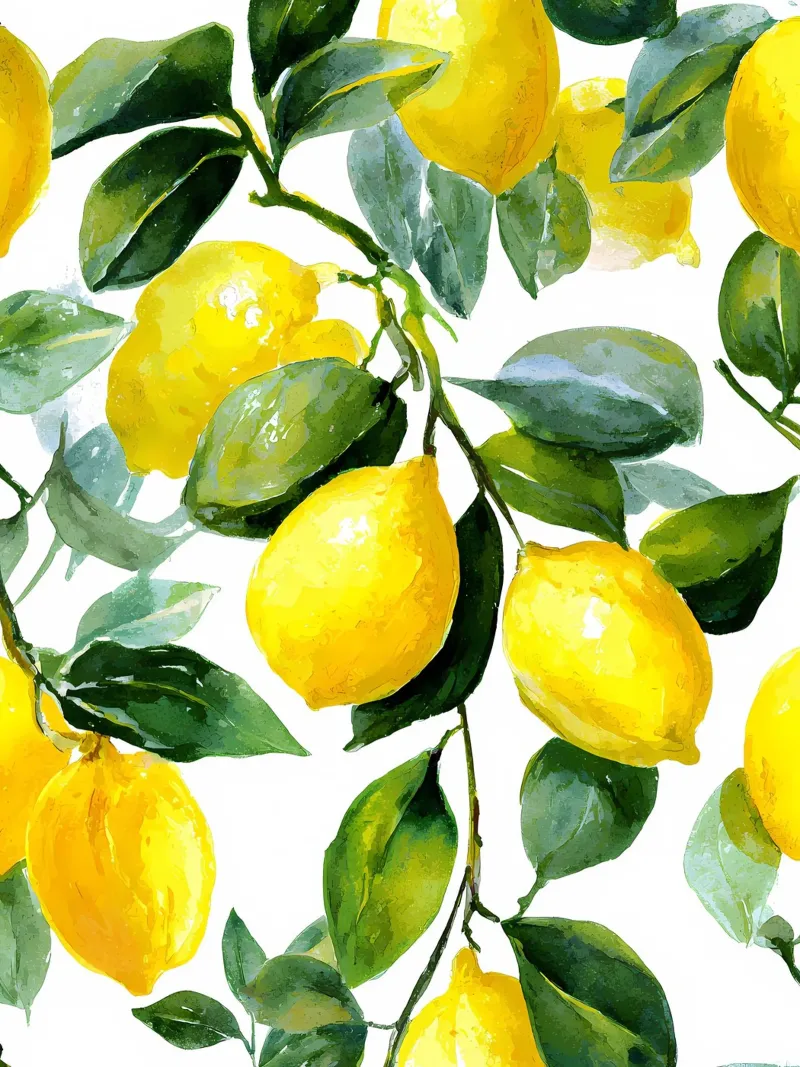 Lemon pattern canvas by IamHomeStudio