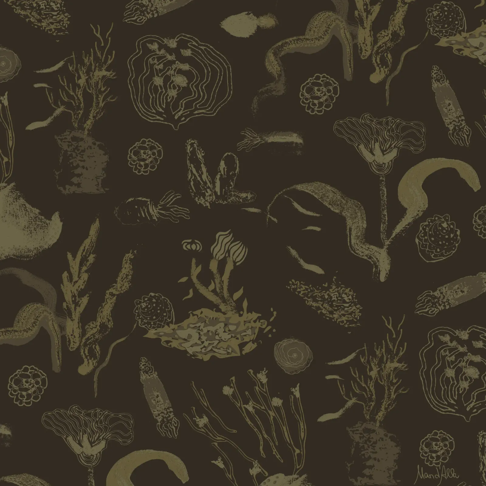 Deep Olive Dream carta hahnemühle da Mandalla Pattern