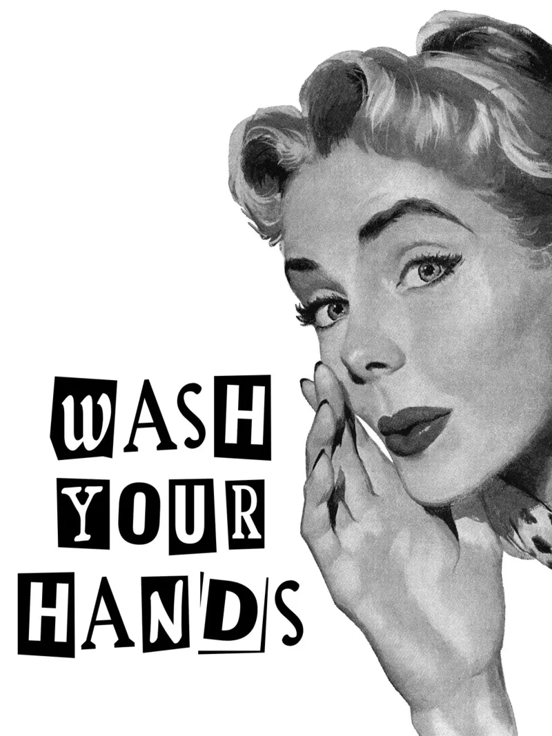 Wash Your Hands, Darling alluminio dibond da vintageshop