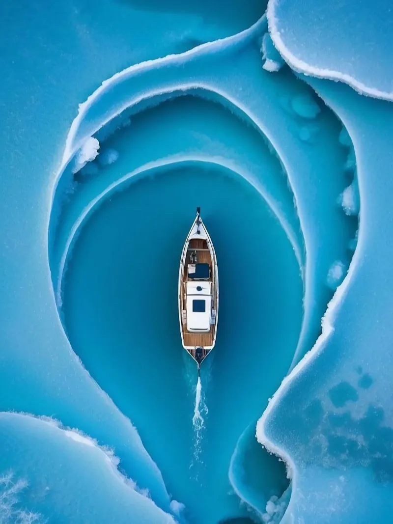 boat in curve land plexiglass da Fost