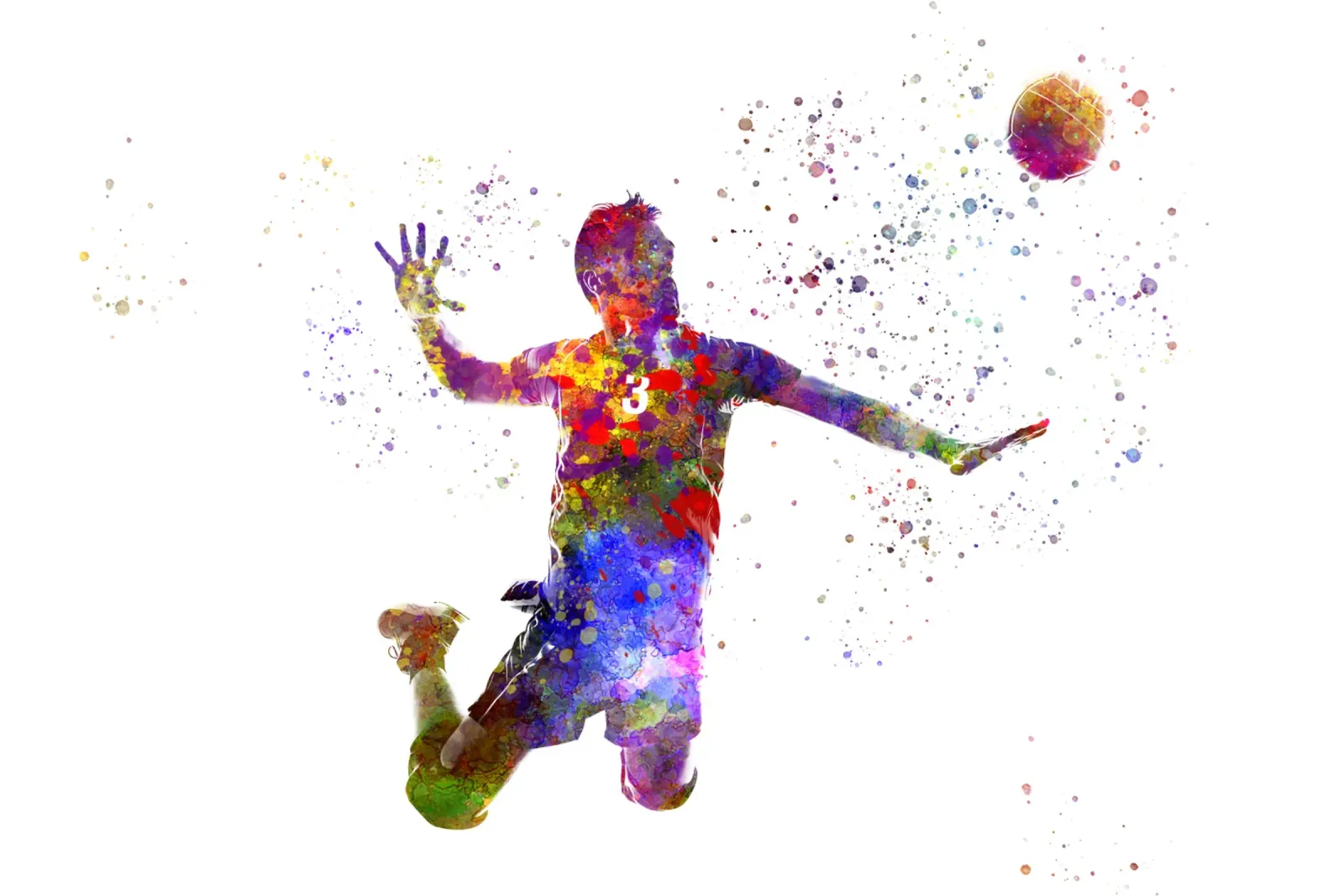 Giocatore di pallavolo in acquerello carta hahnemühle da ⚽ Sports Pulse