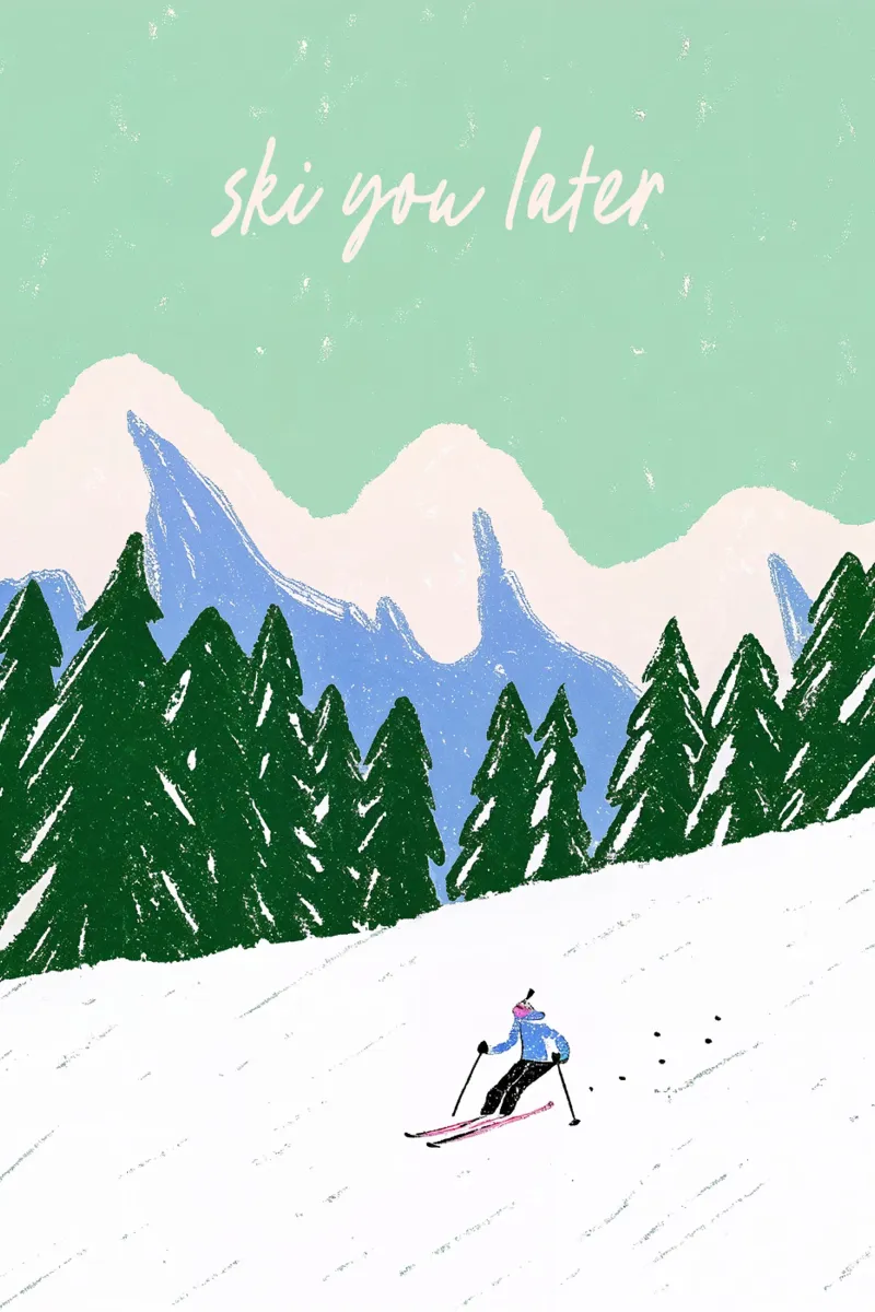 Ski You Later – Bergliebe Design pellicola backlit da Studio Sori