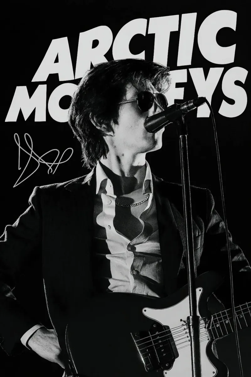 Vocalist Arctic Monkeys Black And White Alex Turner pellicola backlit da GleYYY