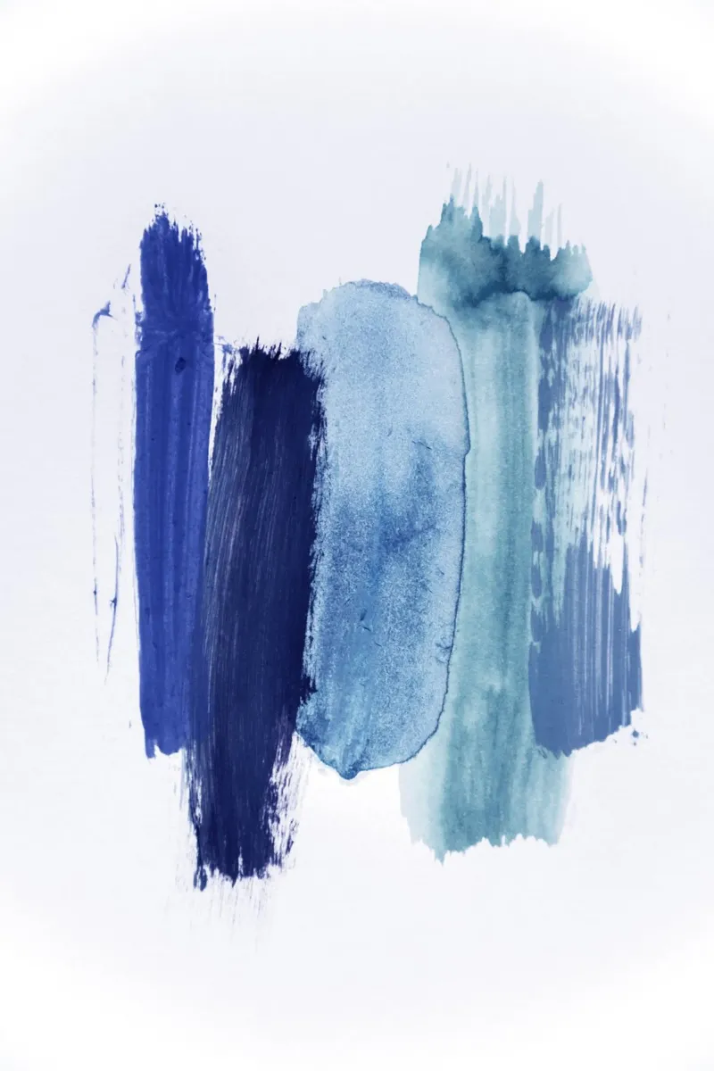 abstract aquarelle - blue shades of the OCEAN poster con telaio in legno da Studio Nahili