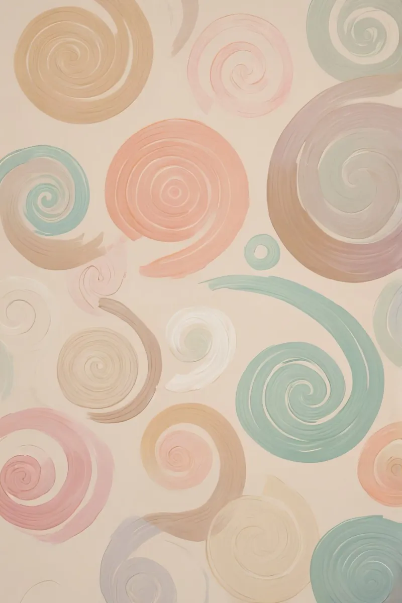 Pastel Spiral and Brushstroke Pattern canvas by DesignDoodle