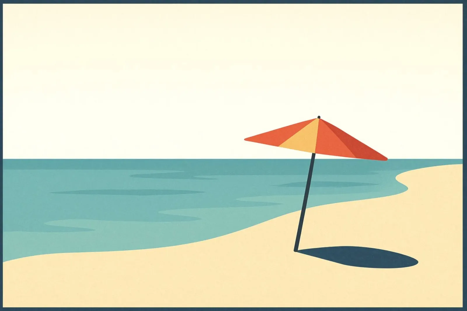Poster vintage sulla spiaggia - Poster retrò sul sole e sul mare carta hahnemühle da JETLAG | affiches voyage