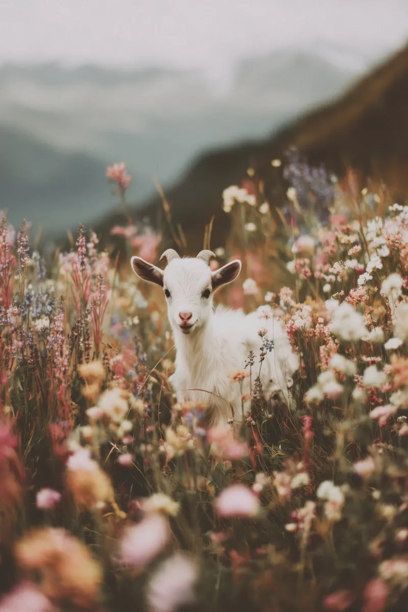 Goat In Bloom alluminio dibond da treechild