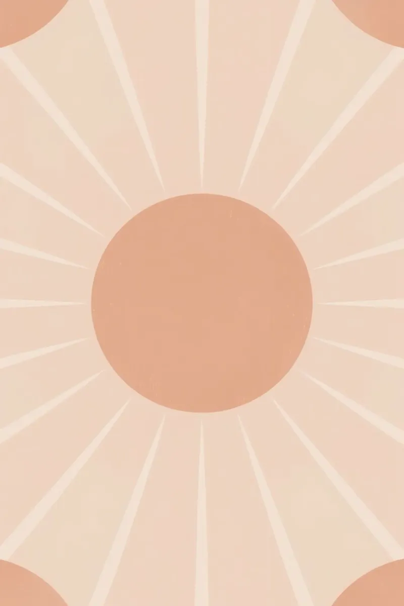Peach Circle and Rays Background hahnemühle by DesignDoodle
