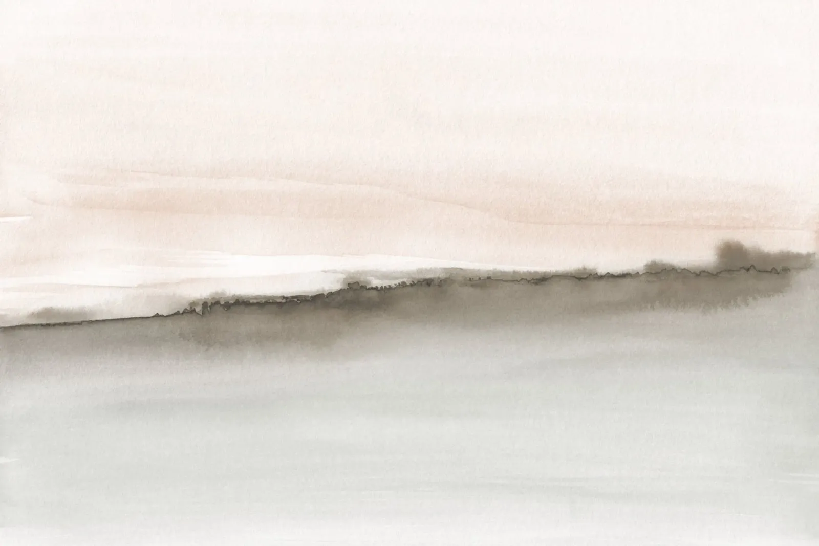 Minimalistisch landschap in zachte aardetinten canvas van NouveauPrints