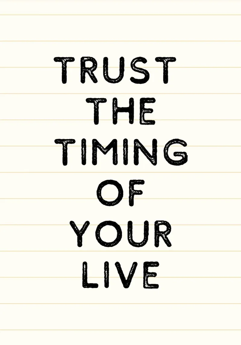 Trust the timing of your life plexiglass da PurePeachStudio