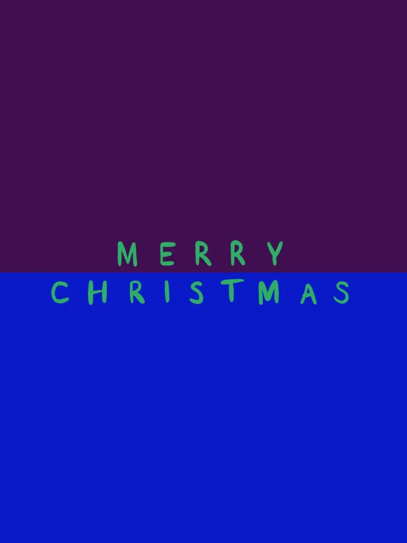 Merry Christmas Color Block Lila Blau carta hahnemühle da Sophie Augustin Illustration
