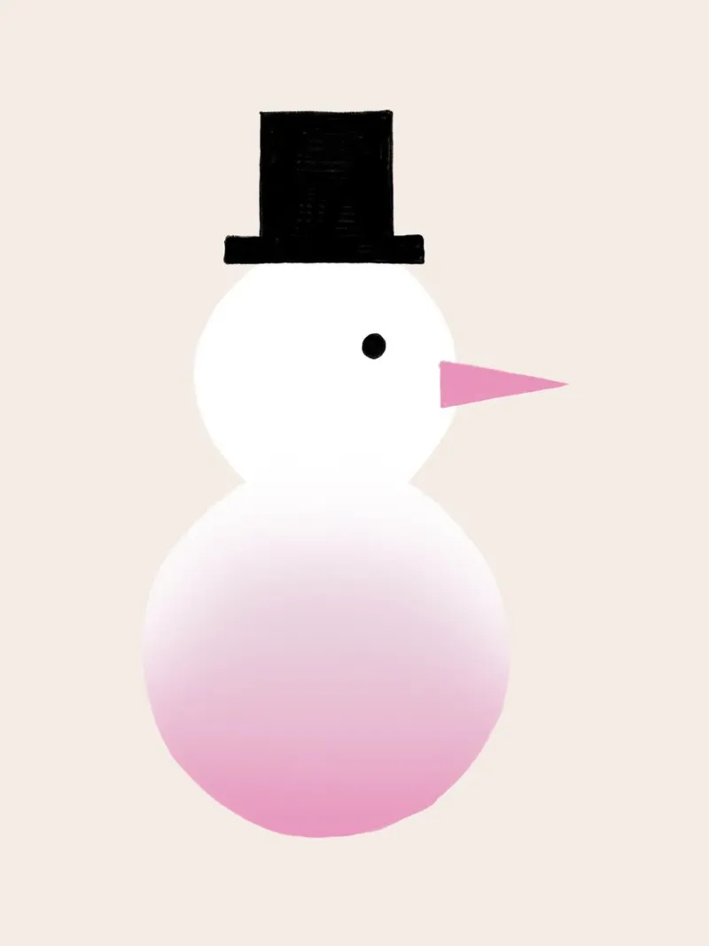 Schneemann Farbverlauf plexiglass da Sophie Augustin Illustration