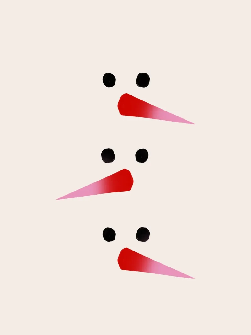 Schneemann-Nasen Farbverlauf carta hahnemühle da Sophie Augustin Illustration