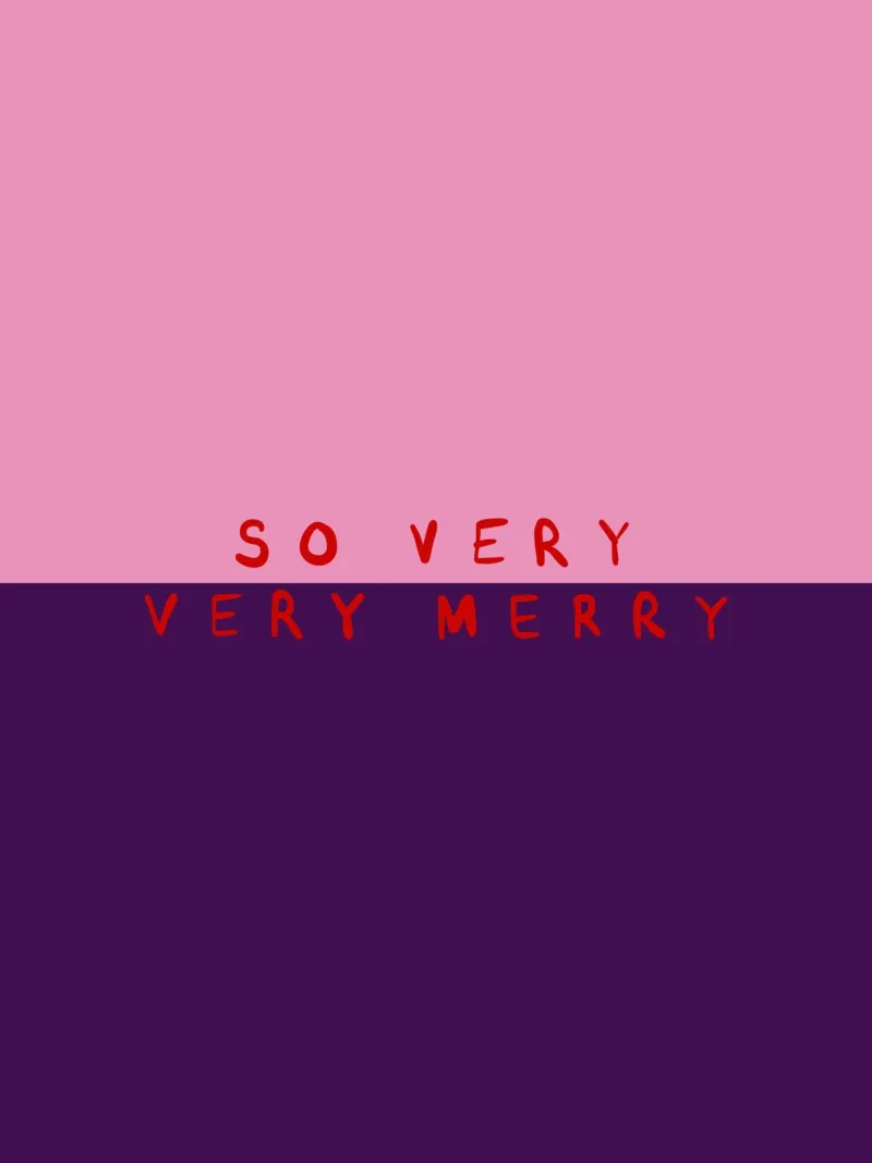 So very Merry Color Block Pink Lila alluminio dibond da Sophie Augustin Illustration