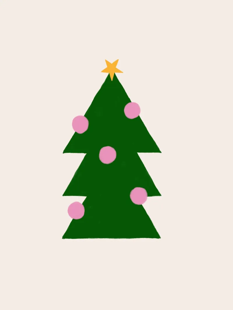 Tannenbaum mit Kugeln tela da Sophie Augustin Illustration