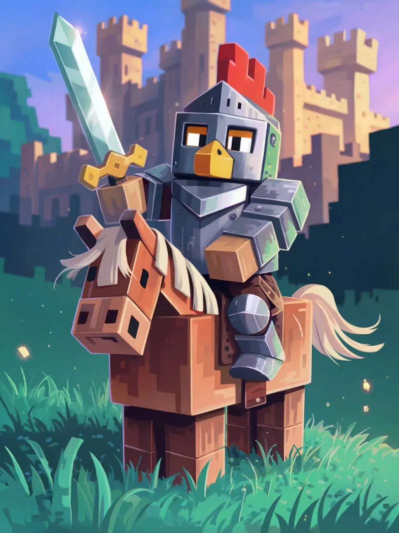Minecraft Chicken Knight plexiglass da Stellar Creative