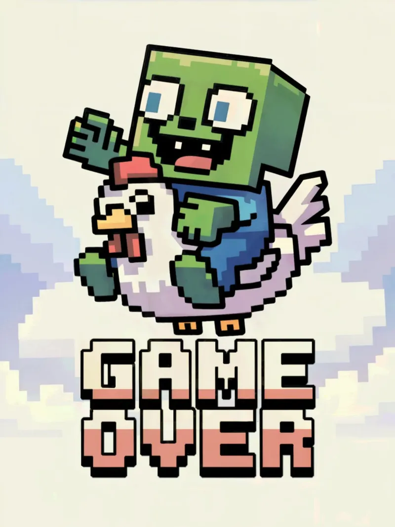Minecraft Game Over alluminio dibond da Stellar Creative