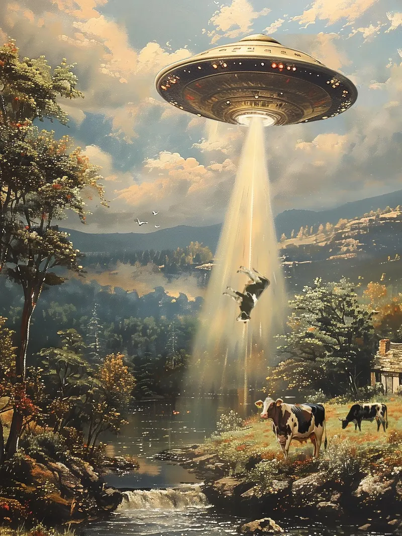 Alien Cow-spiracy alluminio dibond da Dikhotomy