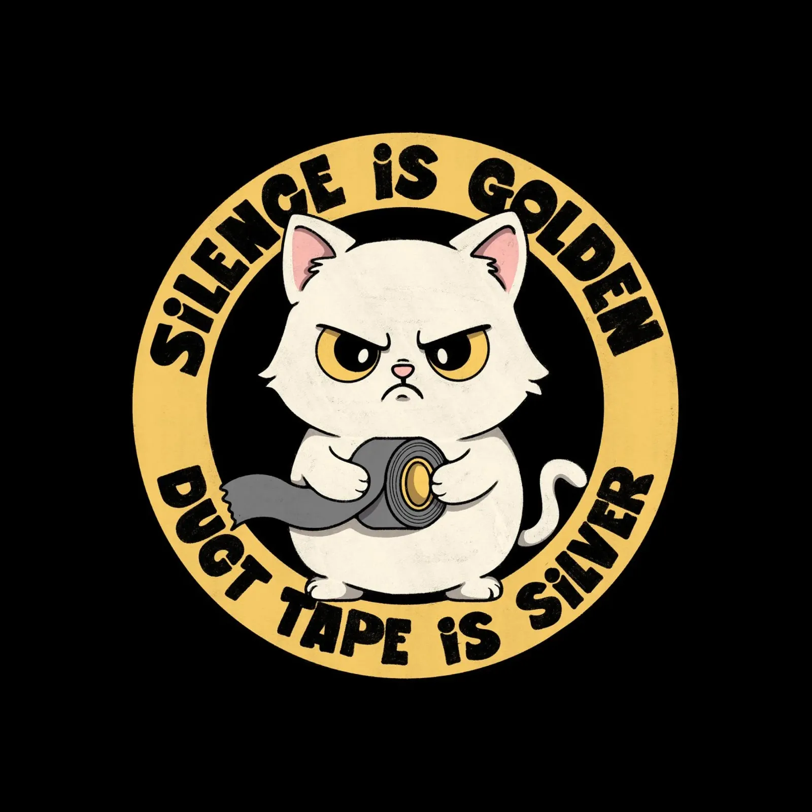 Silence is Golden. Duct tape is silver pellicola backlit da Loobs