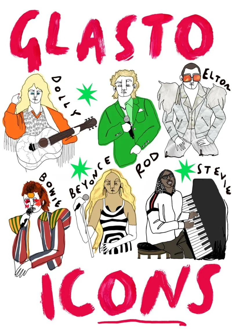 Glasto Icons poster da Siora