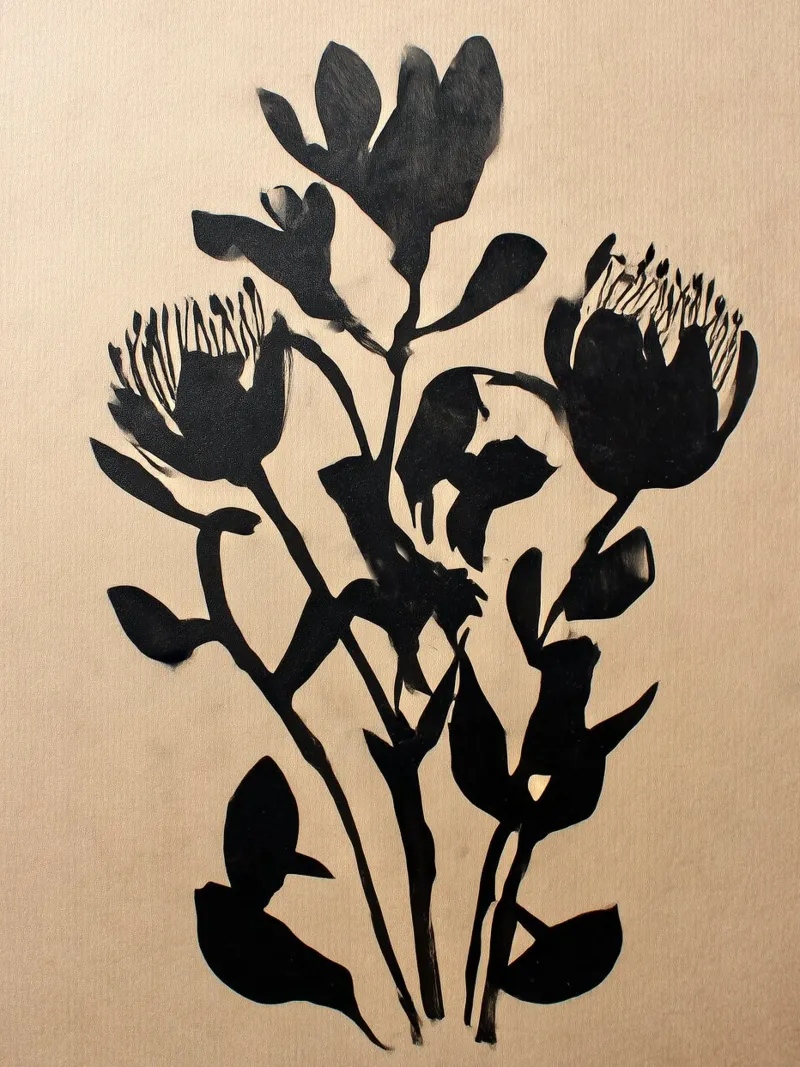 Studio di silhouette botaniche carta hahnemühle da Seed & Signal