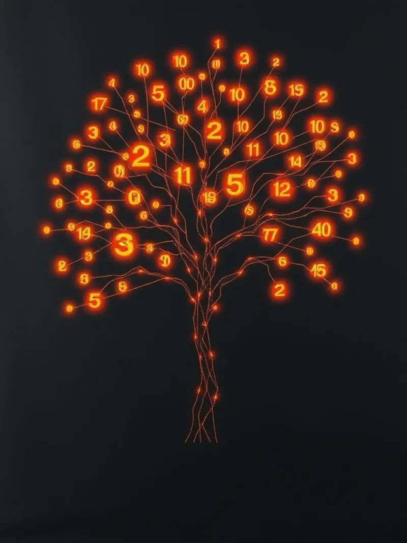 Glowing Binary Tree of Life alu-dibond by Artistic-shop