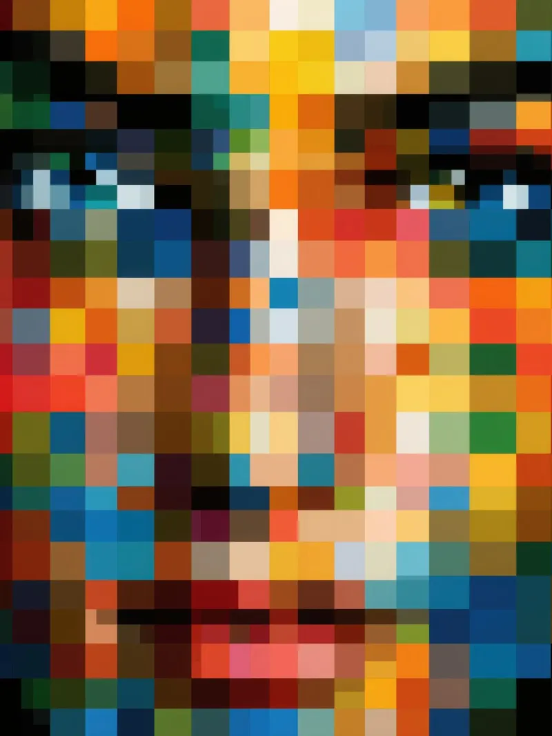 Ritratto in pixel | Retro-pixelismo digitale tela da Autofocus