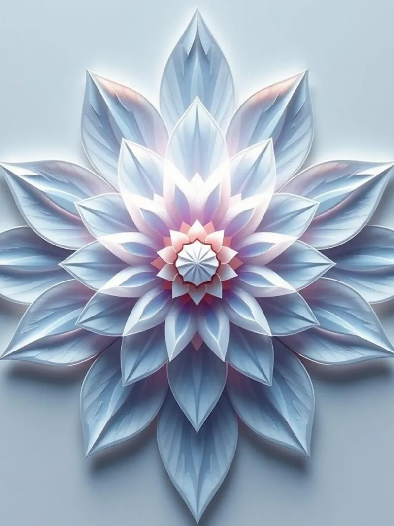 Fiore celeste: Un flusso di loto tagliato in carta 3D radiosamente stratificato pellicola backlit da Artistic-shop