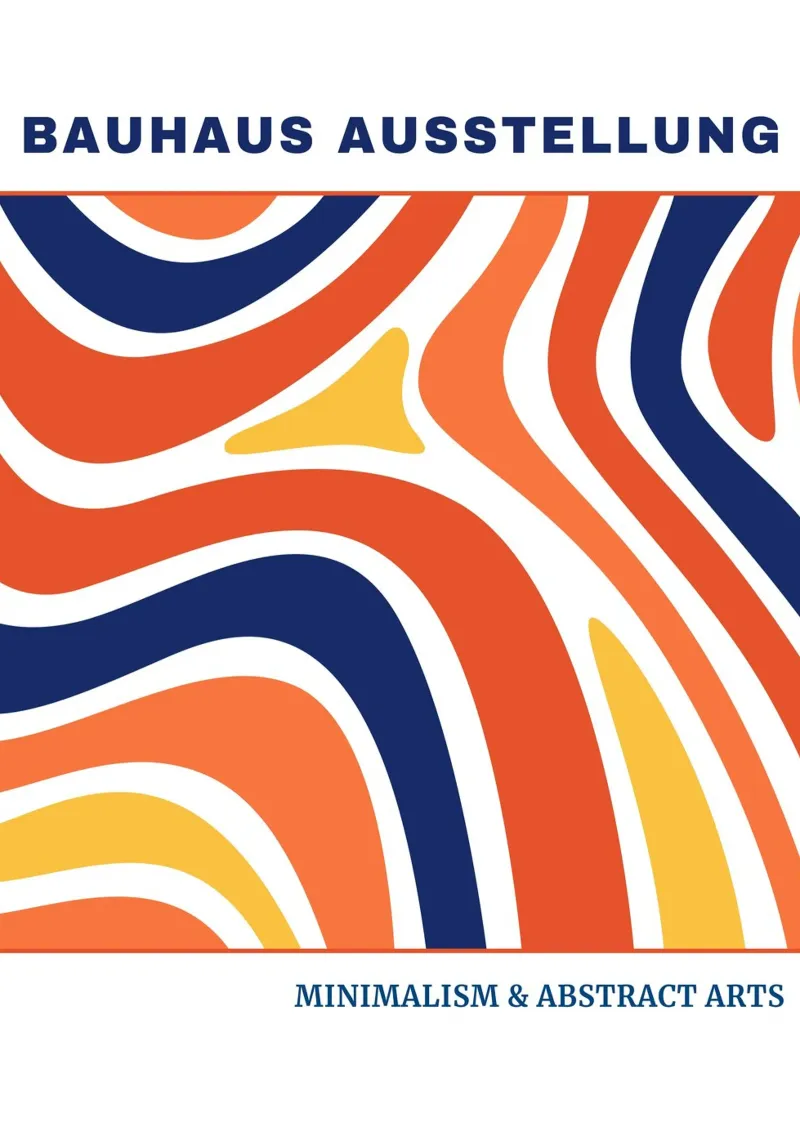 Bauhaus Abstract Flow Art | Primary Color Block Minimalist alu-dibond by Grungeo