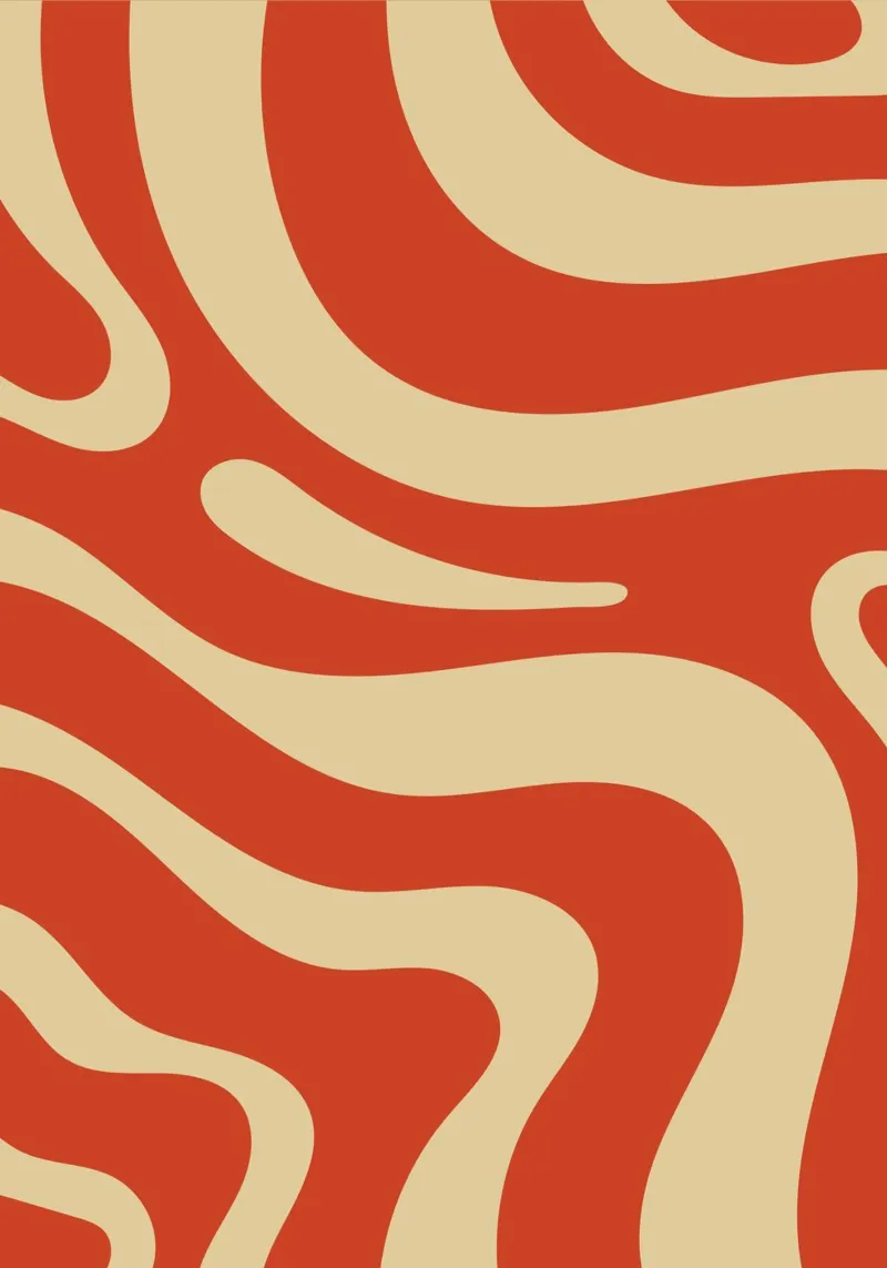 Poster astratto a vortice in terracotta - Groovy Retro Flow Art poster da Grungeo