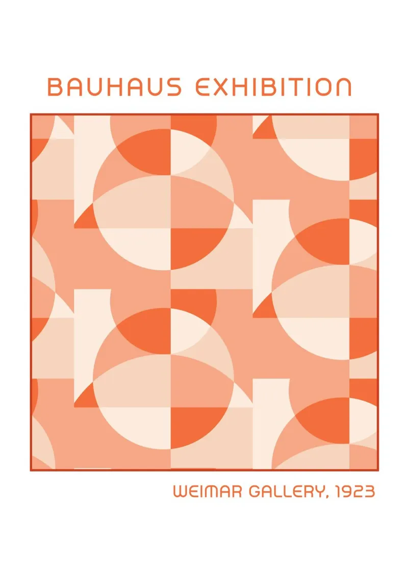 Bauhaus Geometric Abstract Overlap | Orange Transparency canvas by Grungeo