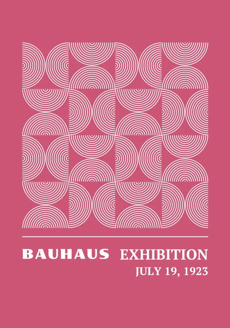 Bauhaus Op Art Circles | Rosa Modello a linee concentriche plexiglass da Grungeo