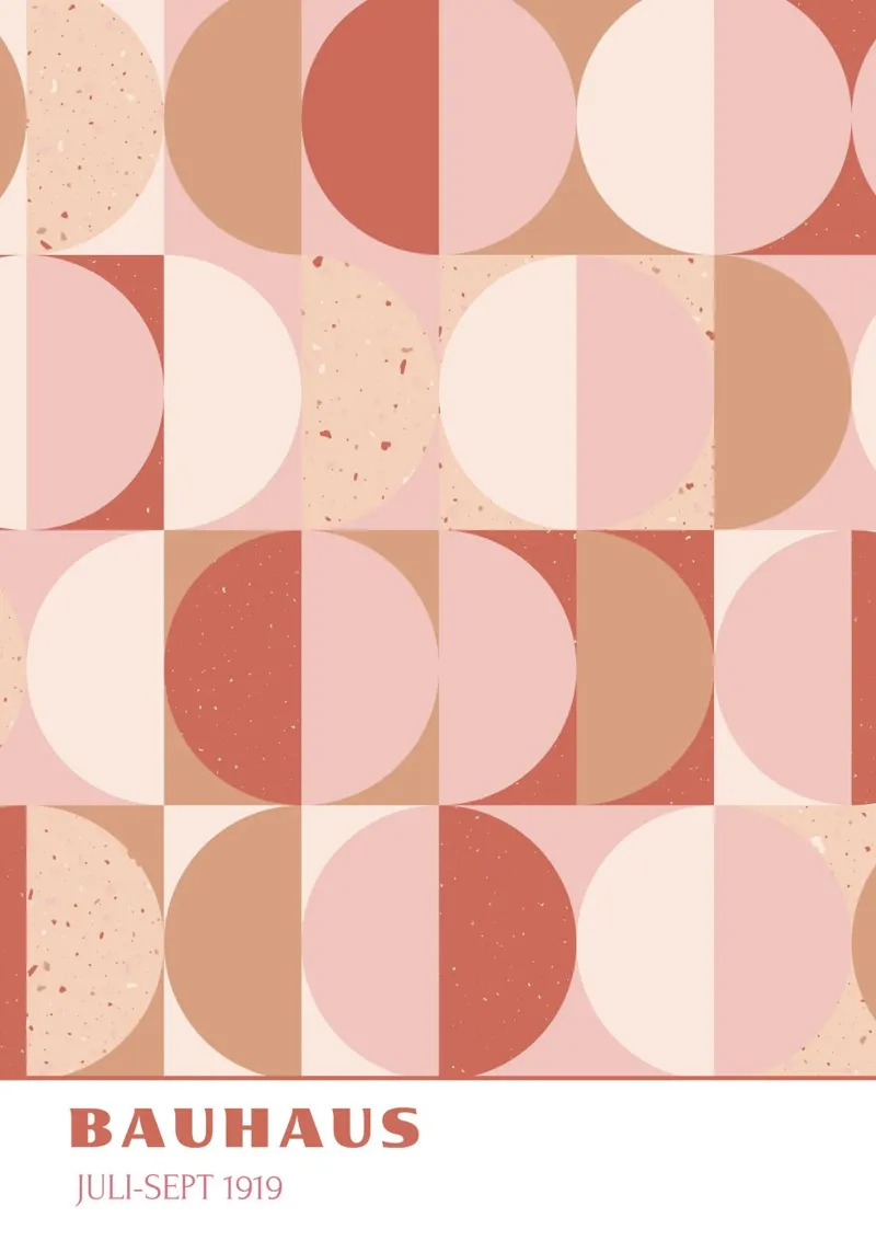Bauhaus Terrazzo Geometric | Pink & Terracotta Pattern 1919 plexiglass da Grungeo