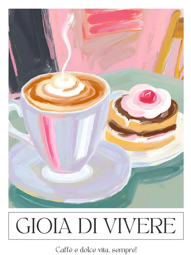 Gioia di vivere - Café and Pastries by Ohkimiko alluminio dibond da Erin Lambert