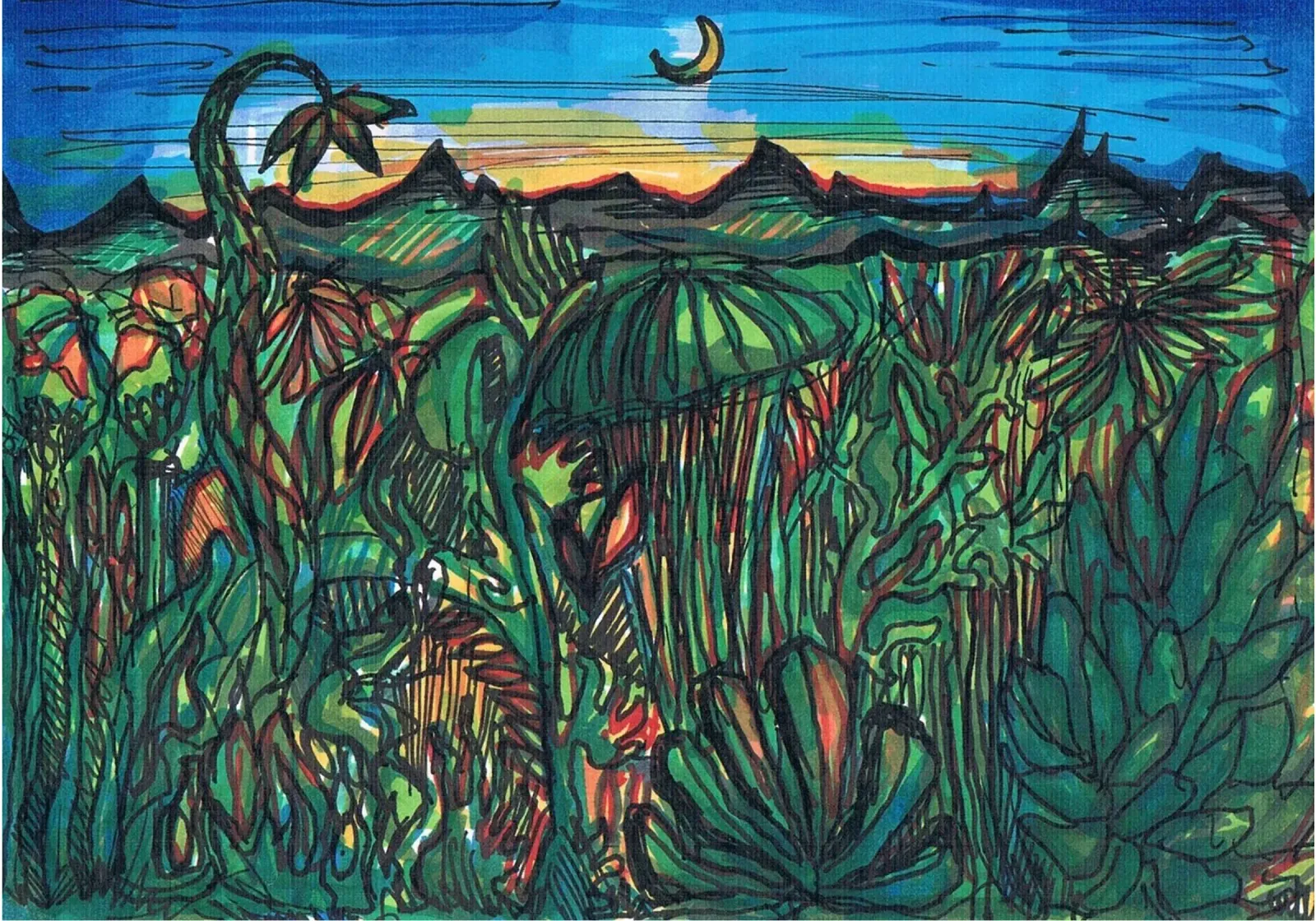 Night in the jungle alluminio dibond da sini-bini