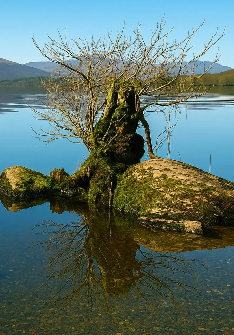dry tree in the middle of lake hahnemühle by tamarind