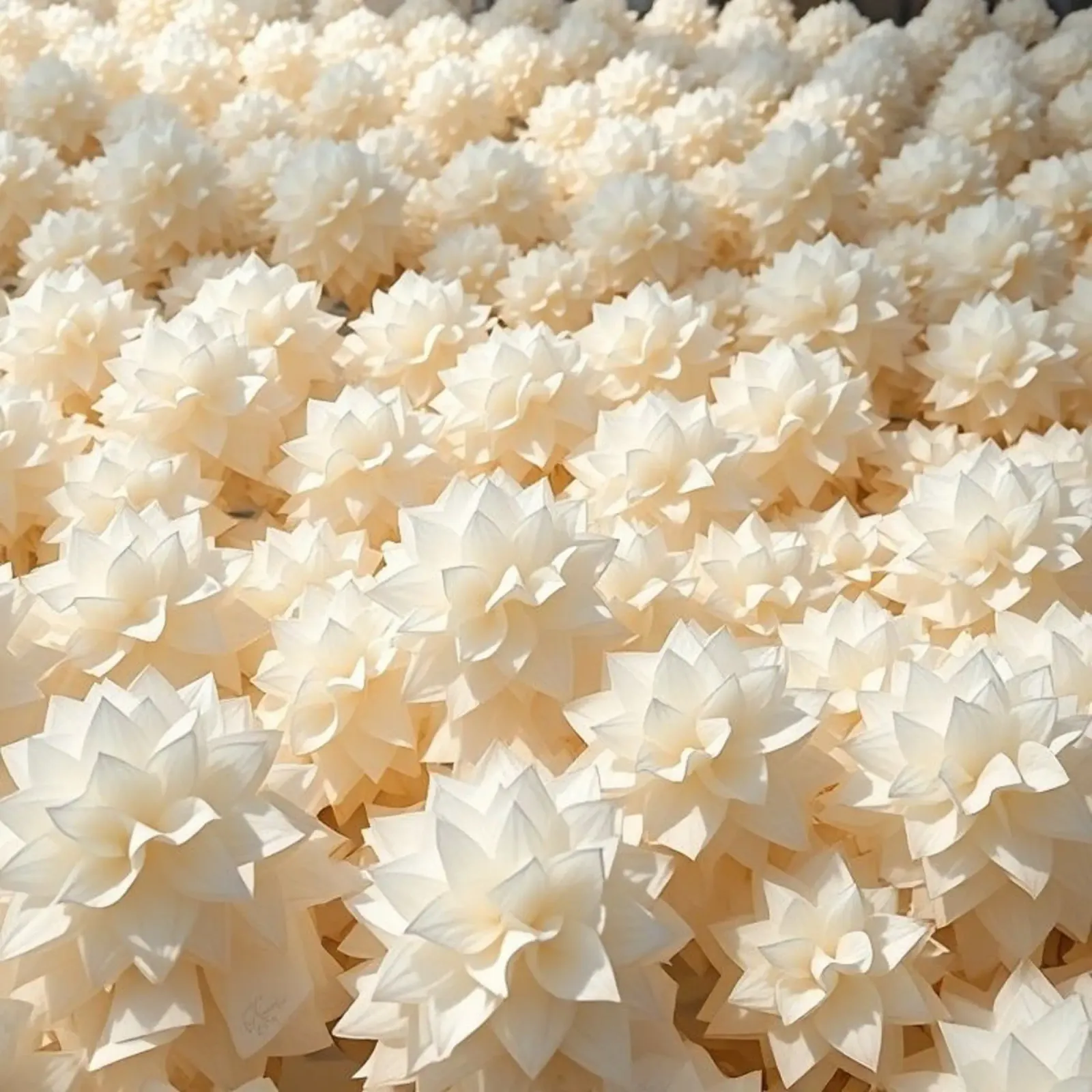 Dalie bianche luminescenti: Un campo di carta tela da Artistic-shop