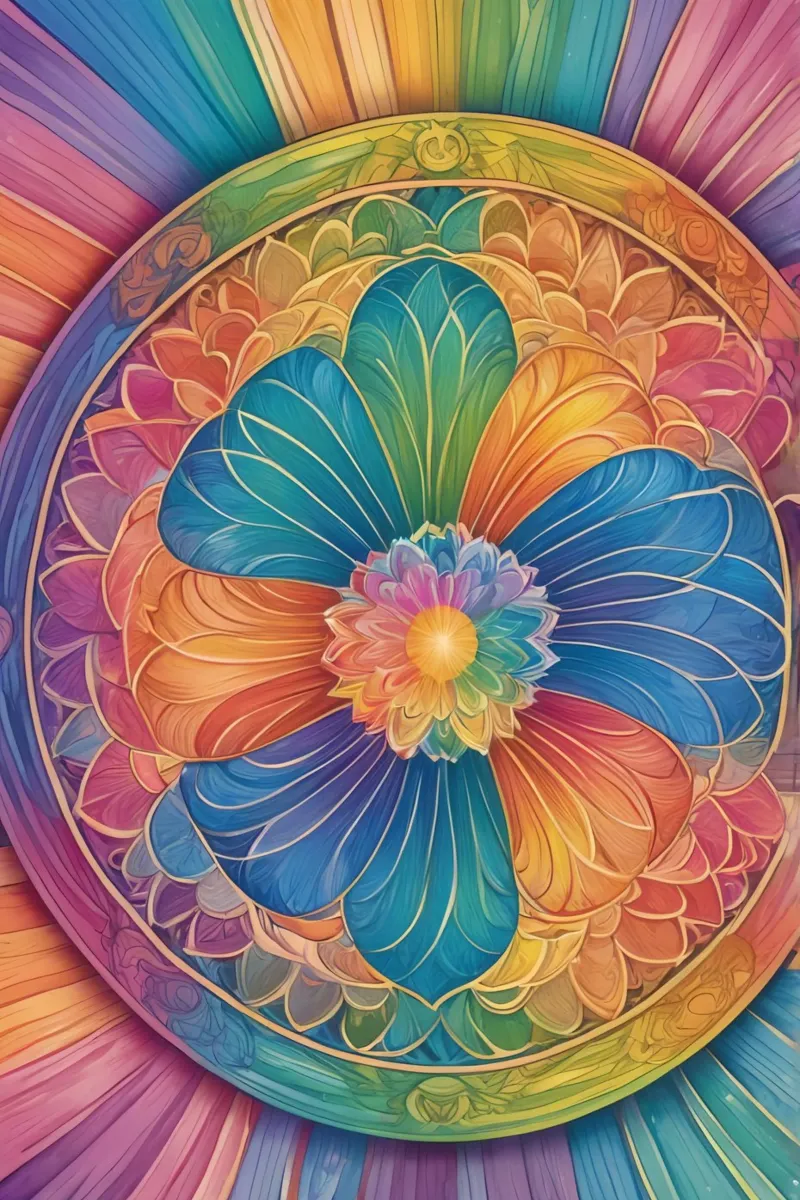 Mandala astratto arcobaleno carta hahnemühle da DesignDoodle