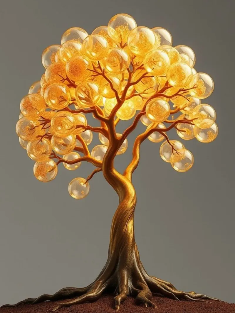 Golden Orb Tree of Abundance and Illumination Hahnemühle von Artistic-shop