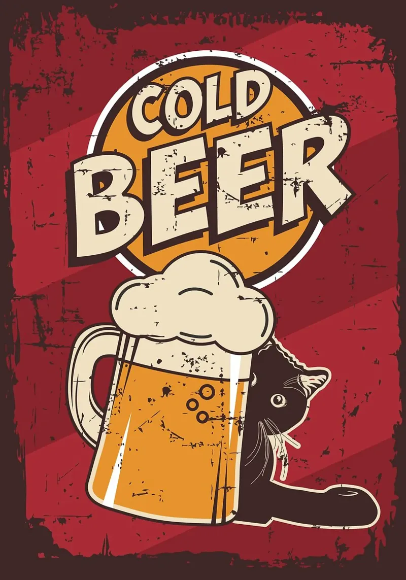 Gatto ubriaco birra fredda pellicola backlit da apple crumble