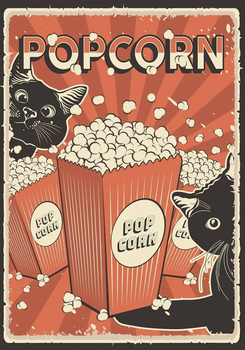 Popcorn per gatti retrò pellicola backlit da apple crumble
