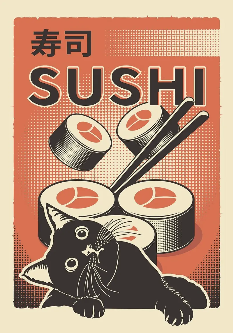 Sushi Cat pellicola backlit da apple crumble