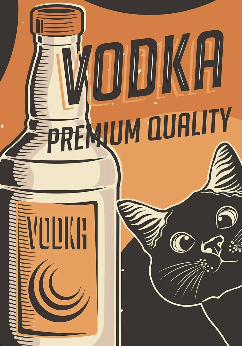 Gatto Vodka pellicola backlit da apple crumble