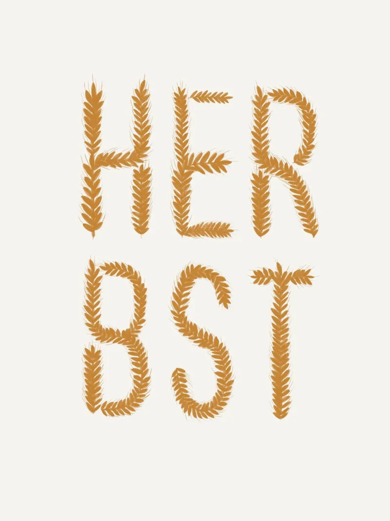 Herbst Getreideschrift carta hahnemühle da Sophie Augustin Illustration