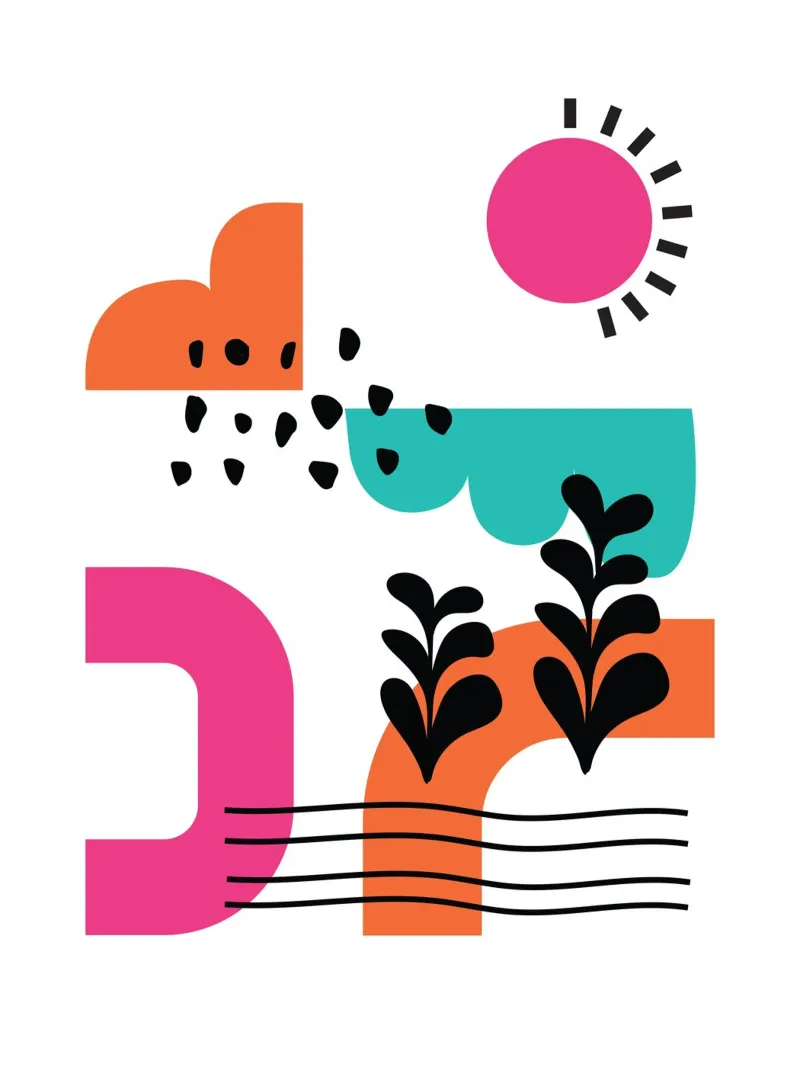 Nature Geometric poster con telaio in plastica da Kim Hubball Studio