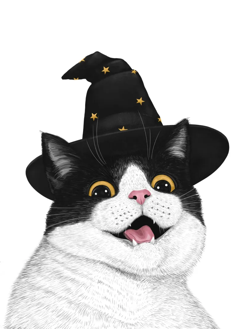 Gatto di Halloween poster con telaio in alluminio da valeriyakorenkova
