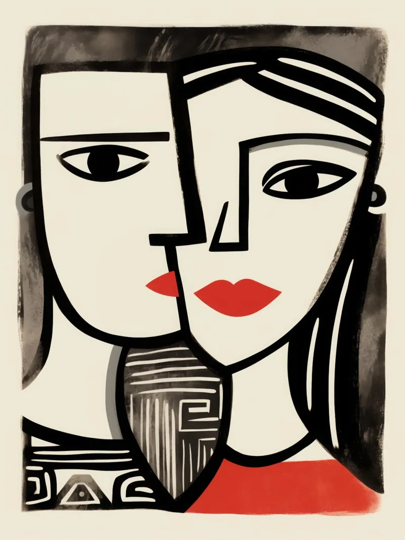 Doppio ritratto cubista | Omaggio a Picasso pellicola backlit da Autofocus